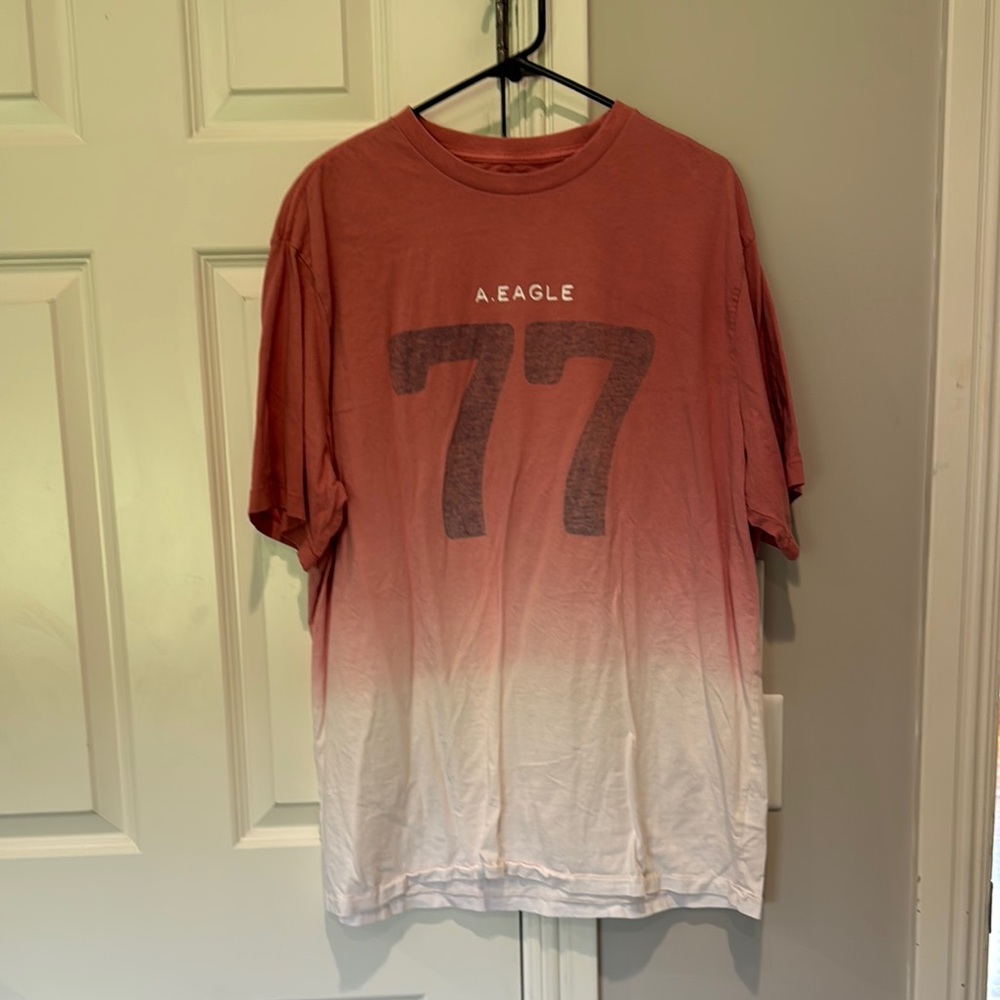 American Eagle Outfitters Red and White Short Sleeve Tees
